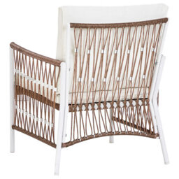 Beliani Bistro Set With Cushions Levico Metal White - thumbnail 6