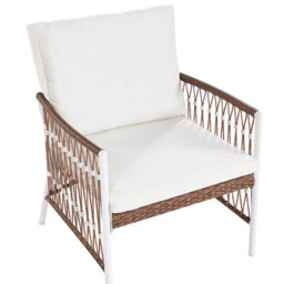 Beliani Bistro Set With Cushions Levico Metal White - thumbnail 9