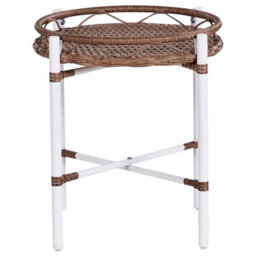 Beliani Bistro Set With Cushions Levico Metal White - thumbnail 8