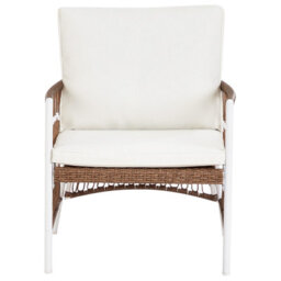 Beliani Bistro Set With Cushions Levico Metal White - thumbnail 5