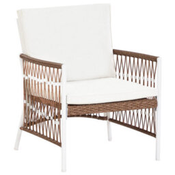 Beliani Bistro Set With Cushions Levico Metal White - thumbnail 4