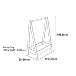 Liberty House Toys Children's Dressing Rail With Wide Base In White And Pine - thumbnail 7