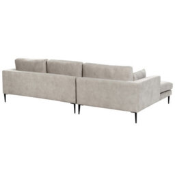 Beliani Corner Sofa 3 Seater Flam Velvet Grey Right Hand - thumbnail 5