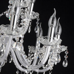 Wdw K9 Crystal Chandelier, Clear Chrome Finish, Contemporary Chrome Light, 8 Arms - thumbnail 4