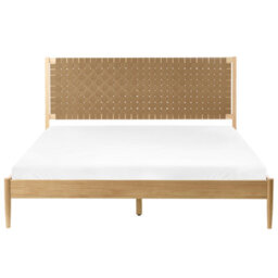 Beliani Bed Pine Wood Brunemont 180 X 200 Cm (Eu Super King) Light Brown - thumbnail 4