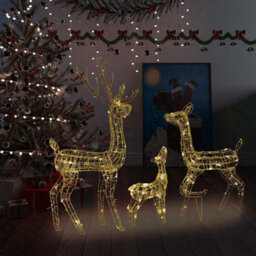 Walplus Acrylic Reindeer Family Christmas Decoration 300 Led Warm White - thumbnail 1