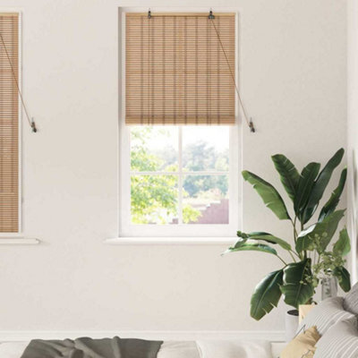 Berkfield Window Blinds & Shades Manual Light Brown 100 X 160 Cm Bamboo - image 1