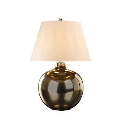 Luminosa Lighting Luminosa Ottoman Table Lamp With Round Tapered Shade, Bronze Metalic, Ivory Shade - image 1