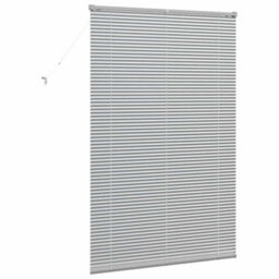 Berkfield Window Blind With Curtains Manual Silver Aluminium - thumbnail 7