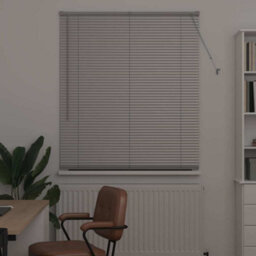 Berkfield Window Blind With Curtains Manual Silver Aluminium - thumbnail 3