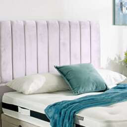 "Urban Textures - Apollo 26"" High Velvet Fabric Upholstered Bed Headboard - Baby Pink" - thumbnail 1
