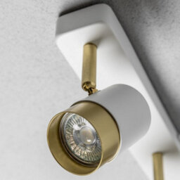CGC Lighting Cgc Orio White And Brushed Gold Triple Three Head Gu10  Adjustable Ceiling Spot Light Bar - thumbnail 3