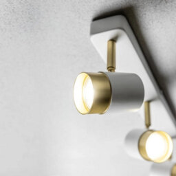 CGC Lighting Cgc Orio White And Brushed Gold Triple Three Head Gu10  Adjustable Ceiling Spot Light Bar - thumbnail 2