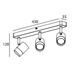 CGC Lighting Cgc Orio White And Brushed Gold Triple Three Head Gu10  Adjustable Ceiling Spot Light Bar - thumbnail 6