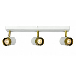 CGC Lighting Cgc Orio White And Brushed Gold Triple Three Head Gu10  Adjustable Ceiling Spot Light Bar - thumbnail 5