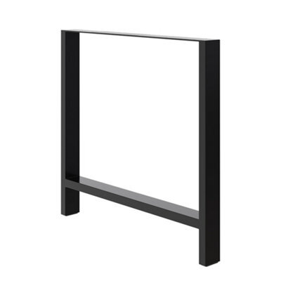Darphe Set Of 2 Sleek Black H-Frame Iron Legs For Table And Desk Support, 71Cm H - image 1