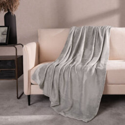 Ohs Ultra Soft Blanket Throw Warm Flannel Fleece - Slate, 120 X 150Cm