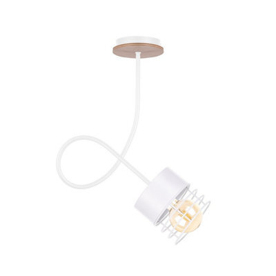 Luminosa Lighting Luminosa Casa Slim Pendant Ceiling Light White, Wood, 25Cm, 1X E27