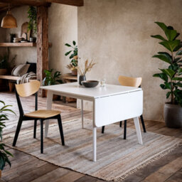 Wyld Haus Saffron Extendable White Wooden Square Dining Table