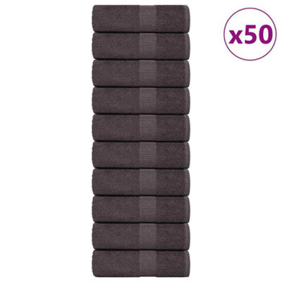Berkfield Guest Towels 50 Pcs Anthracite 30X50 Cm 360 Gsm 100% Cotton - image 1