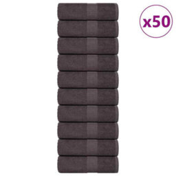 Berkfield Guest Towels 50 Pcs Anthracite 30X50 Cm 360 Gsm 100% Cotton - thumbnail 1