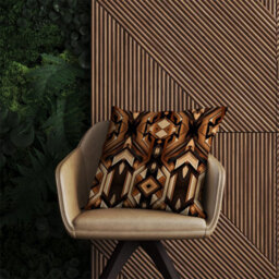 Warren Reed Designer Black And Brown Intricate Pattern Outdoor Cushion 45Cm X 45Cm - thumbnail 2