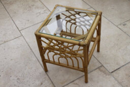 Garden Market Place Gardenmarketplace Portofino Cane Conservatory Furniture Duo Set- 2 Chairs And A Side Table- Coffee Colour Fabric - thumbnail 6