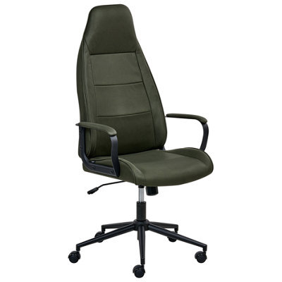 Beliani Office Chair Rebel Fabric Dark Green - image 1
