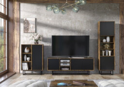 Loft Retro Industrial Display Cabinet Sideboard Vintage Oak Cabinet Cupboard - thumbnail 5