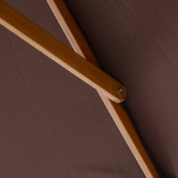 Outsunny Wooden Garden Parasol Sun Shade Patio Umbrella Canopy Dark Coffee - thumbnail 9