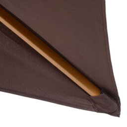 Outsunny Wooden Garden Parasol Sun Shade Patio Umbrella Canopy Dark Coffee - thumbnail 8