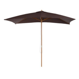 Outsunny Wooden Garden Parasol Sun Shade Patio Umbrella Canopy Dark Coffee - thumbnail 2