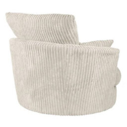 SquareBoxx Lennox Swivel Chair Cream Jumbo Cord - thumbnail 4