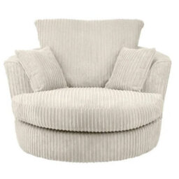 SquareBoxx Lennox Swivel Chair Cream Jumbo Cord - thumbnail 2