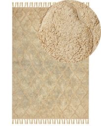 Wyld And Coco Hand-Tufted Cotton Area Rug 160 X 230 Cm Beige Geometric Tassels - thumbnail 2