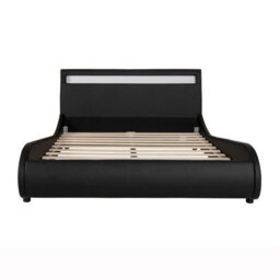SlumberWorx Orion Led Lights Headboard Gaming Style Faux Leather Small Double Bed Frame (Black) - thumbnail 6