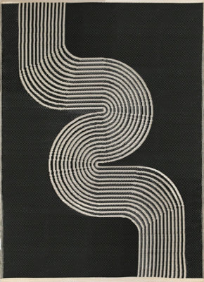 The Rugs Reversible Waterproof Abstract Outdoor Rug Urban 1010 Black&beige - image 1