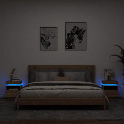 Berkfield Bedside Cabinets With Led Lights 2 Pcs Sonoma Oak 40X39X48.5 Cm - image 1