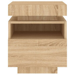 Berkfield Bedside Cabinets With Led Lights 2 Pcs Sonoma Oak 40X39X48.5 Cm - thumbnail 8