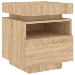 Berkfield Bedside Cabinets With Led Lights 2 Pcs Sonoma Oak 40X39X48.5 Cm - thumbnail 6