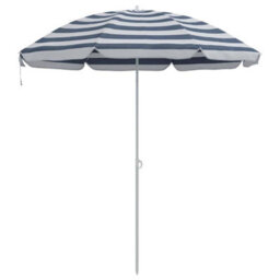 Berkfield Lightweight Beach Parasol With Metal Pole Blue & White 161X193 Cm Polyester