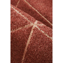 Melrose Solid Red Lines Design Indoor X-Large Area Rug 12mm Pile Height 200/290Cm - thumbnail 2