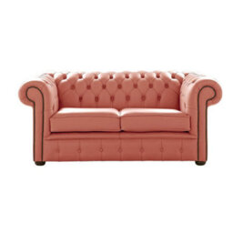 Chesterfield 2 Seater Shelly Tuscany Leather Sofa Settee Bespoke In Classic Style - thumbnail 1