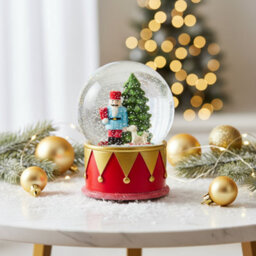 Hpoeude Christmas Snow Globe - 100mm Musical Reindeer Winter Decor With Songs
