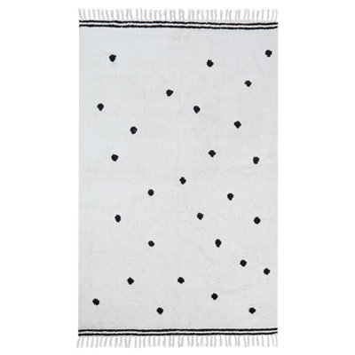 Beliani Kids Rug Laza Off-White 140 X 200 Cm Cotton - image 1