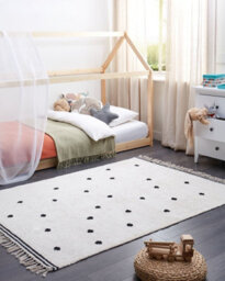Beliani Kids Rug Laza Off-White 140 X 200 Cm Cotton - thumbnail 2