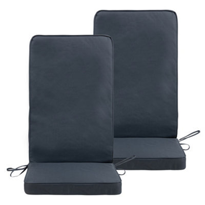 icon Outdoor High Back Seat Pad 2X Slate Grey - image 1