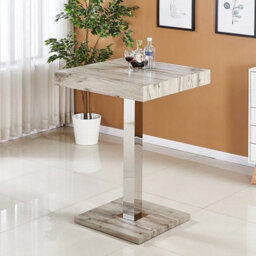 Furniture in Fashion Topaz Square Wooden Bar Table In Grey Oak Effect