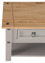 Mews Corona Grey Coffee Table 2 Drawer Mexican Occasional Solid Pine Wood - thumbnail 5