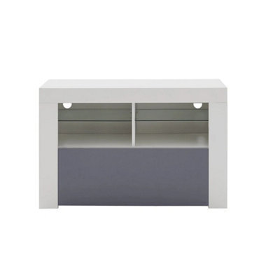 Grey Gloss & White Matt Tv Stand Led - image 1